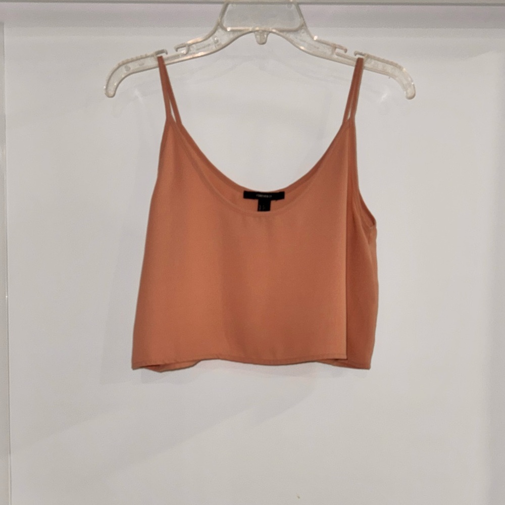 Minimalist Rust Brown Crop Top - Size Small
